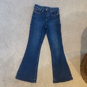 American Eagle Outfitters Dark Blue Curvy super high-rise Flare